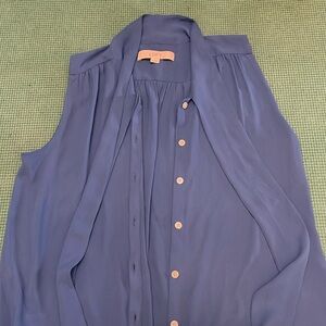 The Loft periwinkle sleeveless blouse.